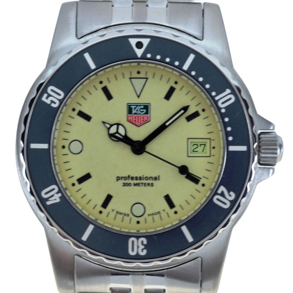Vintage Men's 37mm Tag Heuer Luminous Professional 1500 Series Watch 929.113 D!